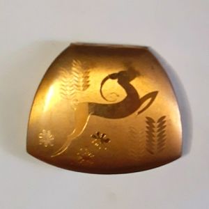 Art Deco Elgin American Gazelle Deer Compact